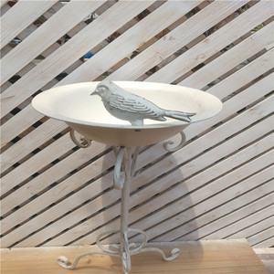 Support <span class=keywords><strong>pour</strong></span> <span class=keywords><strong>bassin</strong></span> à oiseaux en fer forgé fait main, style vintage créatif, sur pied haut, style vieilli, mangeoire à oiseaux - Product Image 3