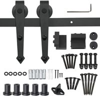 Kits de quincaillerie pour porte de grange pliante contemporaine à montage frontal, robuste, en acier au carbone, épaisseur 6 mm, capacité 120 kg, facile à installer