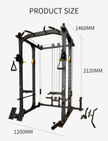 Rack de musculation rétractable commercial, Power Rack, Smith Machine, équipement de gym multifonctionnel en tube d'acier argenté, logo personnalisé