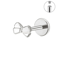 Flat Back Internally Threaded Piercing Body Jewelry ASTM F136 Titanium G23 Earrings Implant Grade Bow Shape Labret Stud