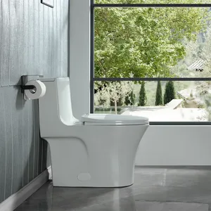 Belle conception entièrement jupette 12 "siphon en S toilette <span class=keywords><strong>de</strong></span> salle <span class=keywords><strong>de</strong></span> bain en céramique d'une seule pièce - Product Image 3