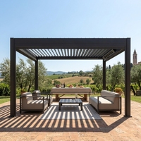 Pergola extérieure en alliage d'aluminium avec revêtement en poudre personnalisé, design de style chinois - Abri de jardin moderne