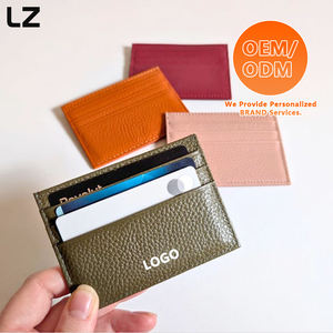 Кошелек LZ OEM ODM из зернистой кожи с RFID-защитой, тонкий, с передним карманом, для мужчин и женщин, многофункциональный, для кредитных карт, без логотипа бренда - Product Image 1