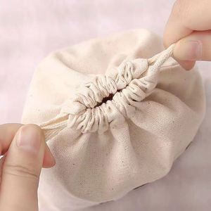 Good Quality Small Cotton <b>Drawstring</b> Bags Customized Cotton Canvas Double String <b>Pouches</b> With Logo - Product Image 6