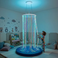 Flyfirm-Lustre à fibre optique avec plaque de plafond miroir, fibres lumineuses douces pour la thérapie d'intégration sensorielle en salle