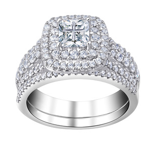 Set di Anelli Geometrici Quadrati per Coppie, Elegante Gioiello da Donna per Matrimoni e Feste, Idea Regalo - Product Image 5