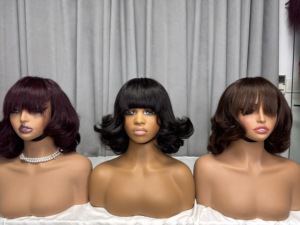 Promoción $42 Pelucas de Encaje 1x3 de Alta Calidad 12A con Flequillo, 12 Pulgadas, Cabello Humano 100% Natural, Venta al Por Mayor de Fábrica - Product Image 5