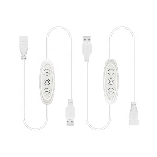 10-Speed USB Light Dimmer Female to Male for 5V Single Color LED Lights with PVC Jacket & Braid Shielding