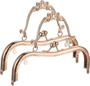 Uxcell Metal <b>Purse</b> Frames Pcs Kiss Lock Clasp Frame Embossed Clutch Frame With Handle For Coin <b>Purse</b> Sewing Bag Making DIY Craft - Product Image 1