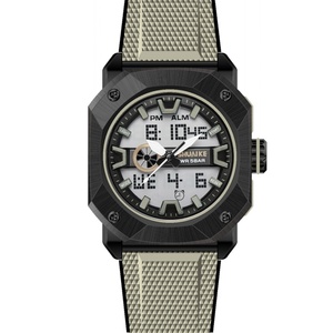 นาฬิกาข้อมือผู้ชายแบบสปอร์ต LED สายซิลิโคน จอแสดงผลคู่ โครโนกราฟ พร้อมนาฬิกาดิจิตอลสีทอง ลดราคาพิเศษ - Product Image 6