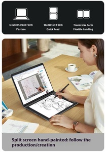 Thương Hiệu Mới Đôi Màn Hình Máy Tính Xách Tay 13.5 + 13.5 Inch Kép Màn Hình Cảm Ứng Máy Tính Xách Tay PC Intel Celeron N100 Yoga Máy Tính Xách Tay Máy Tính Cho Doanh Nghiệp - Product Image 3