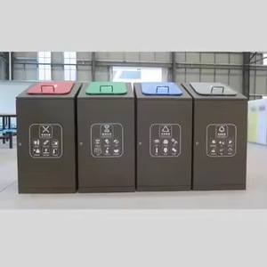 Poubelles classées pour cour résidentielle avec serrure, bacs de collecte des déchets imperméables pour les espaces publics - Product Image 6
