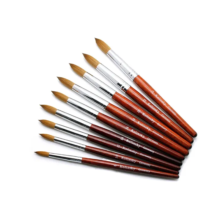 Professional Red Wood Handle Nail Art Acrylic 100% Pure clean Brush Sable Hair Nail Tool Acrylic Nail Art Brush