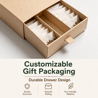 Boîte cadeau à thé en kraft recyclable HuanXing avec compartiments divisés, emballage en papier pour sachets de thé, vente au détail et cadeaux d'affaires