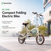 Bicicleta Eléctrica Plegable Compacta de Aluminio de 14 Pulgadas, Mini Bicicleta Eléctrica Plegable para Desplazamientos Urbanos