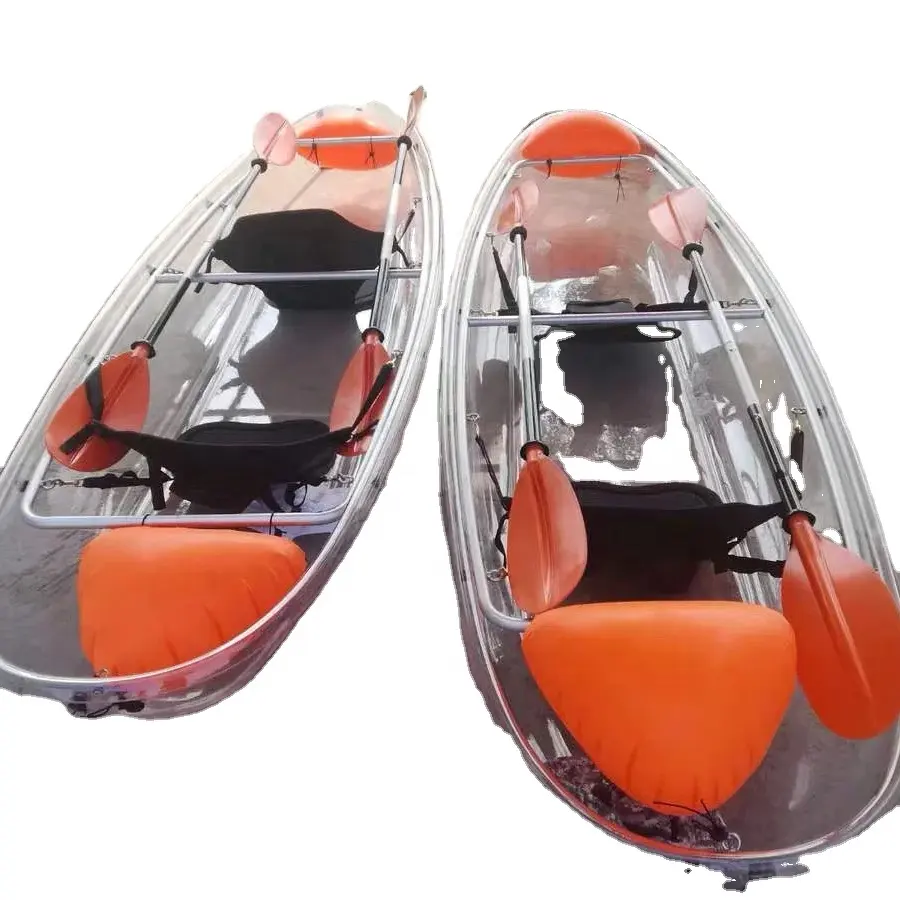 Kayak 2 ,3,5,6,8 persons ocean polycarbonate transparent Rowing boat /clear fishing boat / crystal pc canoe