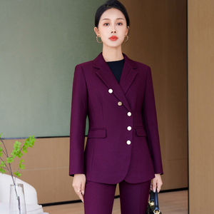 Nuovo Completo Professionale Autunnale di Alta Gamma, Giacca e Camicetta <span class=keywords><strong>Fucsia</strong></span>, Abito Formale per Manager di Hotel, Completi e Blazer da Donna - Product Image 4