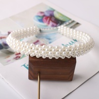Nouveau design magnifique serre-tête de mariée en perles blanches larges, accessoires de mariage, bandeau de mariée en perles