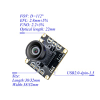 Module de caméra réseau USB mini Plug & Play Hampo OEM 2MP 1/2.7 pouces avec capteur COMS PS5268 1080P 30fps MJPG/YUV pour contrôle d'accès