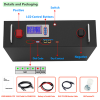 Batterie d'onduleur solaire 48V, 5kw, 6kw, 10kw, 48V, 50ah, 100ah, 120ah, 200ah, Pack de batterie LiFePO4, batterie Lithium Ion Phosphate 48V