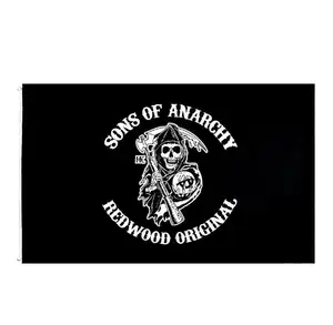 Bendera Kalifornia Anarchy 60X90Cm 90X150Cm Sons Of Anarchy Bendera Cetak 3x5FT