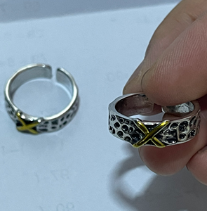 Europe Amérique Hommes Femmes Trendy Open Ring Double Colors Vintage Retro Silver Unknown Handmade Hot Niche Personality Featuring - Product Image 3