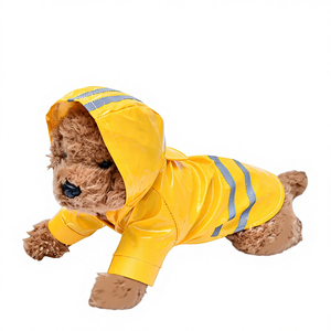 Ventes directes d'usine Imperméable pour chien en PU Bande réfléchissante à capuche pour <span class=keywords><strong>Teddy</strong></span> Bichon Tour en plein air Vêtements pour animaux de compagnie en gros - Product Image 2