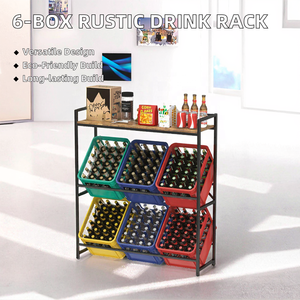 Best Selling Kitchen Adjustable Foot Metal Three Layer Modern Design Beverage <strong>Crate</strong> Shelf Fruit Storage Rack - Product Image 1