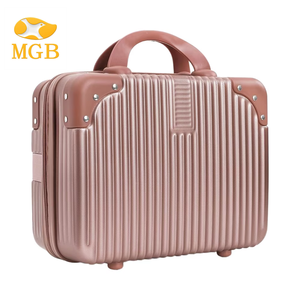 12Inch Gift Souvenir Hard Shell ABS Portable Rose Gold Cosmetic Travel Case Elastic <strong>Band</strong> Train Travel Camping Business <strong>Suitcase</strong> - Product Image 1