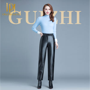 Portez un <span class=keywords><strong>pantalon</strong></span> <span class=keywords><strong>en</strong></span> cuir ample à taille haute sur leur maman épaissie avec un <span class=keywords><strong>pantalon</strong></span> long <span class=keywords><strong>en</strong></span> PU pour garder la chaleur imperméabilisant avec de la polaire - Product Image 3