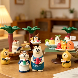 Estatua de Resina de Pingüino Kawaii de Verano, Hecha a Mano y Pintada a Mano, Decoración Religiosa, Musical y Romántica para Escritorio, Sala de Estar o Espacio de Trabajo - Product Image 1