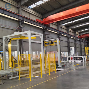 Completamente automatico con erogatore di fogli completamente automatico Stretch Wrapping pellicola avvolgente macchina di copertura con trasportatore - Product Image 6