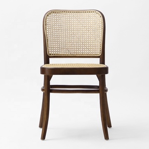 Sedia da pranzo KVJ-8200 moderna in legno di olmo con seduta e schienale in rattan, sedia <span class=keywords><strong>Huffman</strong></span> in legno massello per eventi. - Product Image 4