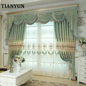 Rèm Cửa Sổ Bằng Vải Chenille Polyester Dệt Sẵn Hiện Đại Cho Phòng Khách Luxu