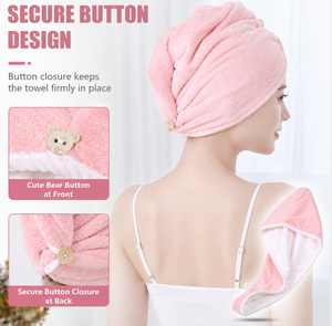 Serviette de séchage pour <span class=keywords><strong>cheveux</strong></span> en <span class=keywords><strong>microfibre</strong></span>, bonnet absorbant à séchage rapide, serviette de bain super absorbante pour femmes - Product Image 5