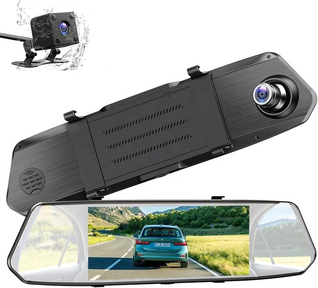 7" Dual Mirror Dash Cam Front and Rear FHD 1080P Car Camera IPS Touch Screen Rear View Mirror Camera Waterproof Backup Camera