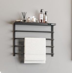 Luxe 4 Rails mural SUS304 Smart électrique chaud serviette étagère stockage support chauffage pour salle de bain - Product Image 1