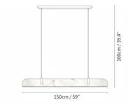 Lustre linéaire nordique en albâtre, luminaires suspendus pour îlot de cuisine, table à manger moderne de luxe, lustre en albâtre naturel d'Espagne