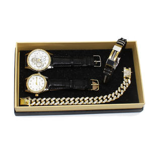 Ensemble bracelet de montre de luxe pour couple avec boîte belle montre à quartz avec design et <span class=keywords><strong>calendrier</strong></span> à la mode - Product Image 5