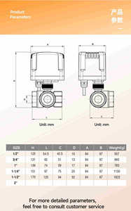 Van bi điện tự động chất lượng cao 1 inch 2 chiều, tiêu chuẩn IP65, 220V 12V 24V, 3 dây, 2 điều khiển, chất liệu đồng thau - Product Image 5