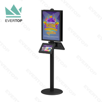 LSF04-C Trade Show bingkai Poster lantai Stand w rak brosur Anti pencurian penutup untuk iPad Tablet Display Stand untuk pameran