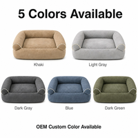 Canapé-lit de luxe pour animaux de compagnie, velours doux pour la peau, rembourrage en coton PP haute densité, base Oxford imperméable, 8 tailles, 5 couleurs, OEM en gros