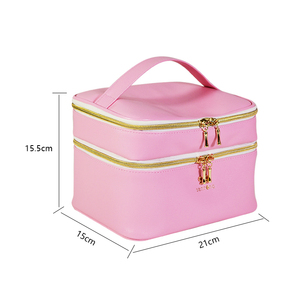 Female White Leather Makeup <b>Bag</b> Custom Travel Vegan Leather Makeup Brush <b>Bags</b> <b>Large</b> Size Faux Pu Leather <b>Wash</b> <b>Bag</b> - Product Image 6