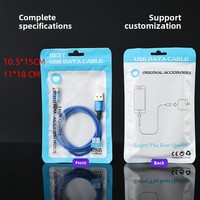 Sacs d'emballage personnalisables en OPP mat nacré refermables pour câbles de données USB, écouteurs et accessoires de téléphone