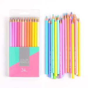 <b>Macaron</b> Light 24 Colors Wood Pencil Set Custom Wholesale Colored Pencils with logo - Product Image 2
