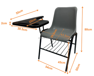 Silla de Entrenamiento Apilable Moderna para Estudiantes, con Mesa de Escritura, Asiento Ergonómico de Plástico PP, Patas de Tubo de Acero, para Aula Escolar, Venta al Por Mayor - Product Image 3