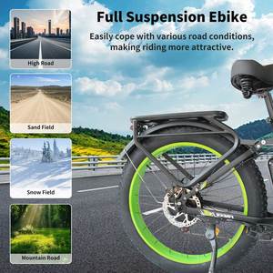 VICARE MX500 Vélo électrique de ville 26 pouces en alliage d'aluminium Batterie au lithium 52V25Ah 1000W*2 (moteur double 3000W) 7 vitesses hydrauliques - Product Image 4