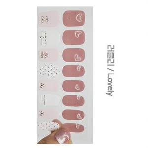 Adorables pegatinas de uñas semicuradas con forma de corazón, estilo coreano, impermeables, de gel UV, no tóxicas, libres de BPA, en bolsa a granel, de cartón. - Product Image 3