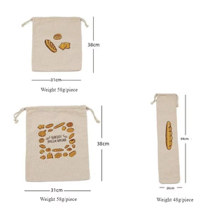 Bolsas de Pan de Lino Natural Personalizadas al por Mayor, Sin Blanquear y Reutilizables, Contenedor de Almacenamiento de Pan con Cordón - Product Image 2