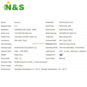 Écran LCD TFT 5.7 "320*240, nouveau Stock pour équipement de contrôle industriel, médical et automobile, KCS057QV1AJ-G23 - Product Image 4